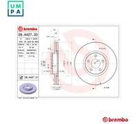 2x BRAKE DISC 09.A427.21 FOR FORD MONDEO/IV/Turnier Q4BA/KNBA 2.2L SEBA 2.3L