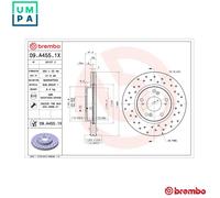 2x BRAKE DISC 09.A455.1X FOR HONDA FR-V CIVIC/VIII/Hatchback STREAM BALLADE 1.7L