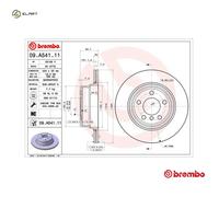 2x BREMBO 09.A541.11 Brake Disc Rear Internally Vented With Bolts For BMW X5