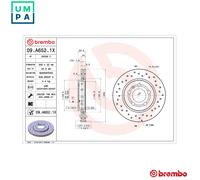 Brembo Brake Disc XTRA LINE 09.A652.1X perforated/vented Coated High-carbon Audi TT, Skoda Octavia