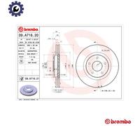 BREMBO Brake disc internally vented 09.A716.21 Brake rotor,Brake discs NISSAN,JUKE (F15),X-TRAIL (T31),Rogue,Sentra VII (B17),TIIDA Schrägheck (C12)