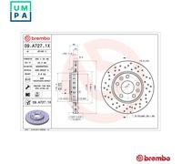 2x BRAKE DISC 09.A727.1X FOR RENAULT MEGANE/III/Hatchback H5F408/400 1.2L 4cyl