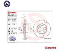 2x BRAKE DISC 09.A727.21 FOR RENAULT KANGOO/Rapid/Express/GRAND/BE/BOP 1.5L 4cyl