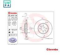 2x BRAKE DISC 09.A727.31 FOR RENAULT CLIO/V/III WIND SCÉNIC/VAN/GRAND/MPV ZOE