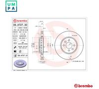 2x BRAKE DISC 09.A727.31 FOR RENAULT CLIO/V/III WIND SCÉNIC/VAN/GRAND/MPV ZOE