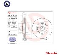 2x BRAKE DISC 09.A728.11 FOR VOLVO FORD CAF488Q3/CAF488Q1 2.0L 4cyl S40 2.4L S40