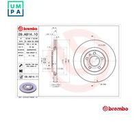 2x BRAKE DISC 09.A814.11 FOR AUDI A4/S4/Convertible BUL 4cyl A4BKH/AUK 3.1L 8cyl