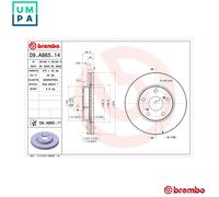 Brembo 09.A865.11 Front UV Coated Brake Disc - Set of 2