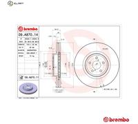 2x BRAKE DISC 09.A870.11 FOR SUBARU OUTBACK LEGACY/V/Station/Wagon/IV LIBERTY
