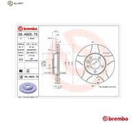 2x BRAKE DISC 09.A905.75 FOR FORD GRAND/C-MAX FOCUS/III/Hatchback/Van/Turnier