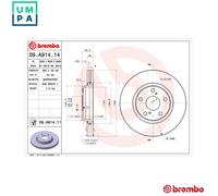 2x BRAKE DISC 09.A914.11 FOR TOYOTA COROLLA/QUEST/ALTIS AURIS BLADE 2.2L 4cyl