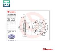 2x BRAKE DISC 09.A968.2X FOR FORD AUSTRALIA M1JE 1.0L 3cyl FIESTA Hatchback 1.6L