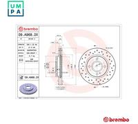 2x BRAKE DISC 09.A968.2X FOR FORD AUSTRALIA M1JE 1.0L 3cyl FIESTA Hatchback 1.6L