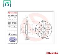 2x BRAKE DISC 09.A968.76 FOR FORD STJC/STJA/STJB/STJD 1.2L 4cyl FIESTA VI