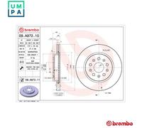 2x BRAKE DISC 09.A972.11 FOR VAUXHALL INSIGNIA/Mk SAAB CADILLAC OPEL
