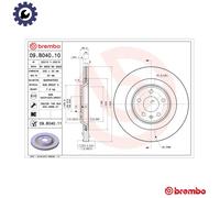 2x BRAKE DISC 09.B040.11 FOR AUDI A4/S4 Q5/SUV A5/Sportback/S5/Convertible 2.0L