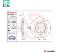 2x BRAKE DISC 09.B040.11 FOR AUDI A4/S4 Q5/SUV A5/Sportback/S5/Convertible 2.0L