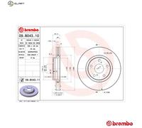 2x BRAKE DISC 09.B043.11 FOR TOYOTA 3ZR-FE/FAE 2.0L 2ZR-FAE 1.8L 1WW 1.6L 4cyl