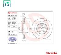 2x BRAKE DISC 09.B312.11 FOR JAGUAR 224DT 2.2L 204PT 2.0L 4cyl XFAJD 2.7L 6cyl