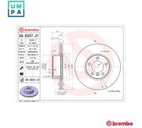 2x BRAKE DISC 09.B337.21 FOR BMW N20 B20 C 2.0L 4cyl X1 N20B16A 1.6L N47D20 2.0L