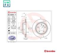 2x BRAKE DISC 09.B338.11 FOR BMW 4/Gran/F36/Convertible/F33/F83/F32/F82 C 2.0L