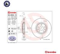 2x BRAKE DISC 09.B352.11 FOR RENAULT CLIO/MIO/IV SCENIC/GRAND/III TALISMAN 1.6L