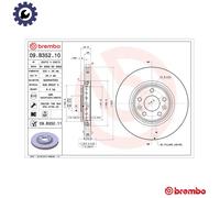 Brembo Brake Disc 09.B352.11 Front UV Coated - Fits Renault Clio, Grand Scénic, Laguna