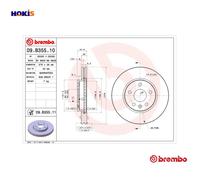 Brembo Front Brake Discs Vented 276mm Pair - 09.B355.11