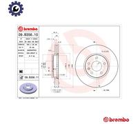 Brembo 09.B356.11 Brake Disc Fits Opel Astra 1.3 CDTI 1.6 CDTi 1.7 CDTI 2.0 CDTI