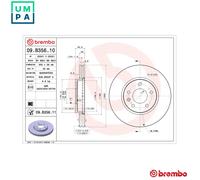 2x BRAKE DISC 09.B356.11 FOR CHEVROLET VAUXHALL ZAFIRA/Mk/III ASTRA/VI BUICK