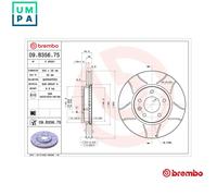 2x BRAKE DISC 09.B356.75 FOR VAUXHALL ZAFIRA/Mk/III CHEVROLET ORLANDOLDE 1.6L