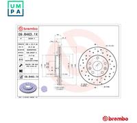2x BRAKE DISC 09.B463.1X FOR RENAULT DUSTER MEGANE/IV/Grandtour/Hatchback 1.5L