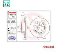 Pair of Brembo 09.B569.11 Brake Disc Rear Vented (x2)