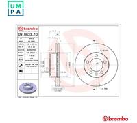 2x BRAKE DISC 09.B633.10 FOR RENAULT MASTER/III/Van/Platform/Chassis/Bus OPEL