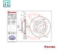 2x BRAKE DISC 09.B634.11 FOR LEXUS TOYOTA LAND/CRUISER/PRADO 1GR-FE 4.0L 6cyl GX