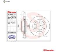 2x BRAKE DISC 09.B634.11 FOR LEXUS TOYOTA LAND/CRUISER/PRADO 1GR-FE 4.0L 6cyl GX