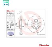 2x BRAKE DISC 09.B635.11 FOR SKODA VW SEAT CZPA 2.0L DFGA/DBGC/DBGA/DTSB 2.0L