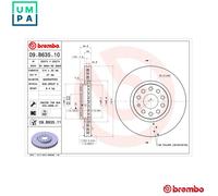 2x BRAKE DISC 09.B635.11 FOR SKODA VW SEAT CZPA 2.0L DFGA/DBGC/DBGA/DTSB 2.0L