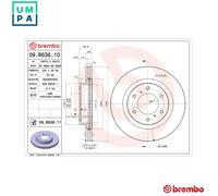 2x BRAKE DISC 09.B636.11 FOR MITSUBISHI PAJERO/IV/SHOGUN/Van PAJERO/SHOGUN 3.2L