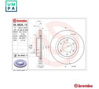 Brembo Brake Disc Front Internally Vented Fits Mitsubishi Pajero/Shogun