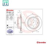 2x BRAKE DISC 09.B637.11 FOR MITSUBISHI PAJERO/IV/SHOGUN/Van PAJERO/SHOGUN 3.2L