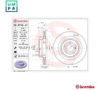 2x BRAKE DISC 09.B745.41 FOR MERCEDES-BENZ E-CLASS/T-Model CLS/Shooting/Brake