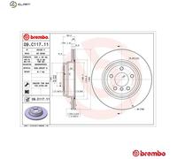 2x BRAKE DISC 09.C117.11 FOR BMW N20B20C/B20D/B20A 2.0L 4cyl 5 SERIES 2.5L 6cyl