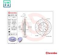 2x BRAKE DISC 09.C171.1X FOR HYUNDAI ACCENT/i25/IV FLUIDIC/VERNA SOLARIS KIA