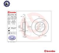 Pair of Brembo 09.C174.11 Brake Disc Front Vented (x2)