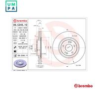 2x BRAKE DISC 09.C245.11 FOR HYUNDAI ix35/SUV KONA TUCSON/IX35/II/III i40/CW K5