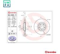 2x BRAKE DISC 09.C495.11 FOR ALFA ROMEO 552 73 835 2.0L 46335975 2.1L 4cyl
