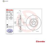 2x BREMBO 09.C541.11 Brake Disc Front Internally Vented Braking System Fits Ford