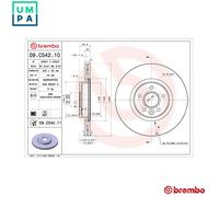 2x BRAKE DISC 09.C542.11 FOR FORD CAF479WQ1/CAF6450A54 1.5L 4cyl KUGAXVGA 1.5L