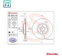 2x BRAKE DISC 09.C542.21 FOR VOLVO CAF488Q3/CAF488Q1 2.0L 4cyl S40 2.4L 5cyl S40